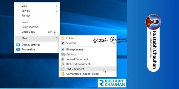 Create a new text document by rustabhchauha.com