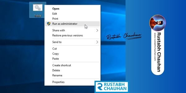 Run the batch script with admin rights by rustabhchauhan.com