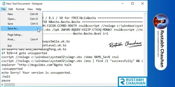Save the text file by rustabhchauhan.com