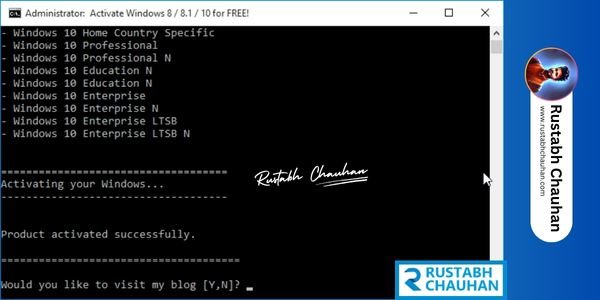 Your Windows is activated by rustabhchauhan.com